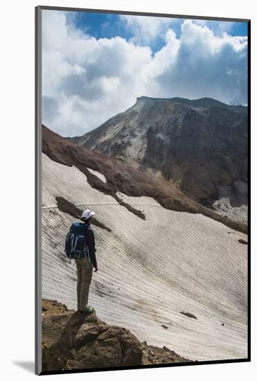 Man Admiring, Mutnovsky Volcano, Kamchatka, Russia, Eurasia-Michael Runkel-Mounted Photographic Print