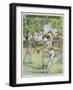 Man and a Woman Play Swingball in the Garden-null-Framed Art Print