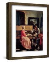 Man and a Woman Seated by a Virginal, c.1665-Gabriel Metsu-Framed Giclee Print