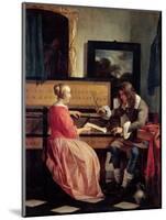 Man and a Woman Seated by a Virginal, c.1665-Gabriel Metsu-Mounted Giclee Print