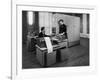 Man and a Women Working Together with a Pegasus Computer-null-Framed Photographic Print