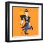 Man and Bird-ONEVECTOR-Framed Art Print