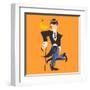 Man and Bird-ONEVECTOR-Framed Art Print