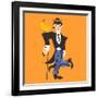 Man and Bird-ONEVECTOR-Framed Art Print