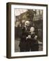 Man and Boy Holding a Dachshund-null-Framed Photographic Print