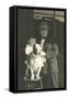 Man and Boy with Pit Bull Terrier-null-Framed Stretched Canvas