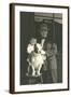 Man and Boy with Pit Bull Terrier-null-Framed Art Print