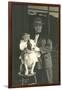 Man and Boy with Pit Bull Terrier-null-Framed Art Print