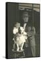 Man and Boy with Pit Bull Terrier-null-Framed Stretched Canvas