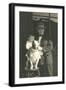 Man and Boy with Pit Bull Terrier-null-Framed Art Print