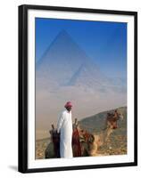 Man and Camel at Pyramids, Cairo, Egypt-Peter Adams-Framed Premium Photographic Print