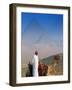 Man and Camel at Pyramids, Cairo, Egypt-Peter Adams-Framed Photographic Print