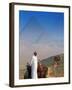 Man and Camel at Pyramids, Cairo, Egypt-Peter Adams-Framed Photographic Print