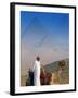 Man and Camel at Pyramids, Cairo, Egypt-Peter Adams-Framed Photographic Print