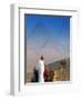 Man and Camel at Pyramids, Cairo, Egypt-Peter Adams-Framed Photographic Print