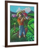 Man and Child-Oscar Ortiz-Framed Giclee Print