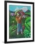 Man and Child-Oscar Ortiz-Framed Giclee Print