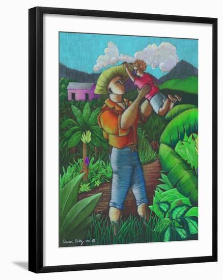 Man and Child-Oscar Ortiz-Framed Giclee Print