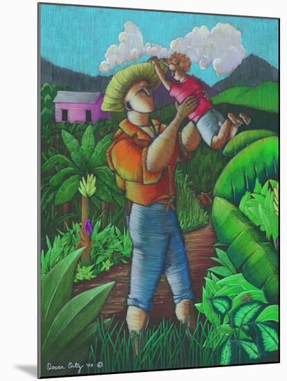 Man and Child-Oscar Ortiz-Mounted Giclee Print