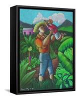 Man and Child-Oscar Ortiz-Framed Stretched Canvas