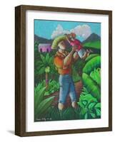 Man and Child-Oscar Ortiz-Framed Giclee Print