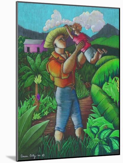 Man and Child-Oscar Ortiz-Mounted Giclee Print