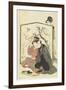 Man and Courtesan Smoking Pipes, C. 1804-Kitagawa Utamaro-Framed Giclee Print