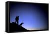 Man and Dog Backpacking Near Lake Tahoe, California-Justin Bailie-Framed Stretched Canvas