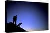 Man and Dog Backpacking Near Lake Tahoe, California-Justin Bailie-Stretched Canvas