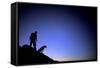 Man and Dog Backpacking Near Lake Tahoe, California-Justin Bailie-Framed Stretched Canvas