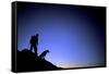 Man and Dog Backpacking Near Lake Tahoe, California-Justin Bailie-Framed Stretched Canvas