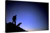 Man and Dog Backpacking Near Lake Tahoe, California-Justin Bailie-Stretched Canvas