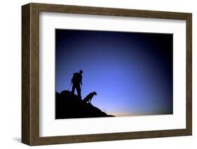 Man and Dog Backpacking Near Lake Tahoe, California-Justin Bailie-Framed Photographic Print