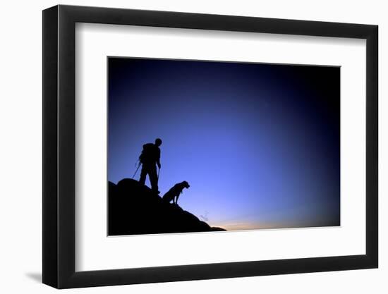 Man and Dog Backpacking Near Lake Tahoe, California-Justin Bailie-Framed Photographic Print