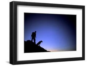 Man and Dog Backpacking Near Lake Tahoe, California-Justin Bailie-Framed Photographic Print