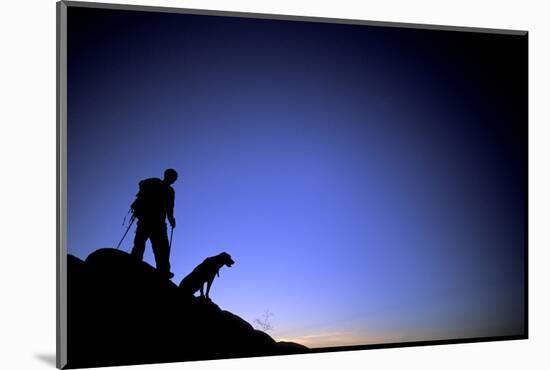 Man and Dog Backpacking Near Lake Tahoe, California-Justin Bailie-Mounted Photographic Print