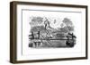 Man and Dog Crossing Bridge in Stormy Weather-Thomas Bewick-Framed Giclee Print