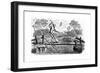Man and Dog Crossing Bridge in Stormy Weather-Thomas Bewick-Framed Giclee Print