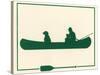 Man and Dog in Canoe-Crockett Collection-Stretched Canvas