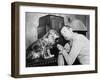 Man and Dog Listening to the Radio-null-Framed Photo