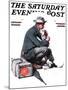 "Man and Dog" or "Pals" Saturday Evening Post Cover, September 27,1924-Norman Rockwell-Mounted Premium Giclee Print