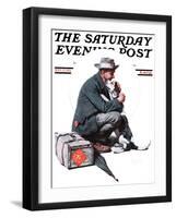 "Man and Dog" or "Pals" Saturday Evening Post Cover, September 27,1924-Norman Rockwell-Framed Premium Giclee Print