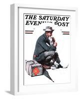 "Man and Dog" or "Pals" Saturday Evening Post Cover, September 27,1924-Norman Rockwell-Framed Premium Giclee Print