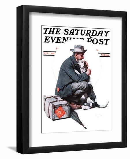 "Man and Dog" or "Pals" Saturday Evening Post Cover, September 27,1924-Norman Rockwell-Framed Premium Giclee Print