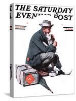 "Man and Dog" or "Pals" Saturday Evening Post Cover, September 27,1924-Norman Rockwell-Stretched Canvas