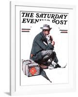 "Man and Dog" or "Pals" Saturday Evening Post Cover, September 27,1924-Norman Rockwell-Framed Giclee Print