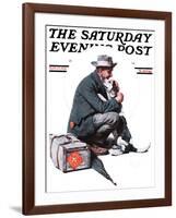 "Man and Dog" or "Pals" Saturday Evening Post Cover, September 27,1924-Norman Rockwell-Framed Giclee Print