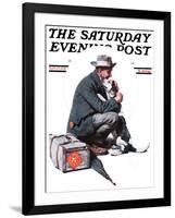 "Man and Dog" or "Pals" Saturday Evening Post Cover, September 27,1924-Norman Rockwell-Framed Giclee Print