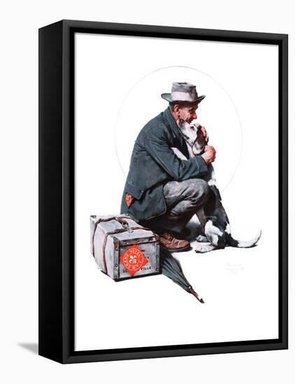 "Man and Dog" or "Pals", September 27,1924-Norman Rockwell-Framed Stretched Canvas