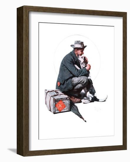 "Man and Dog" or "Pals", September 27,1924-Norman Rockwell-Framed Giclee Print